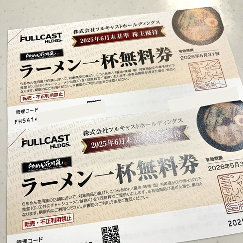 フルキャストホールディングスの株主優待の写真